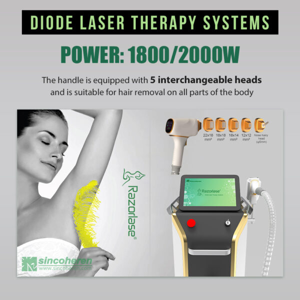 2024 Newest 1800/2000W Diode Laser Hair Removal Machine Razorlase SDL-M