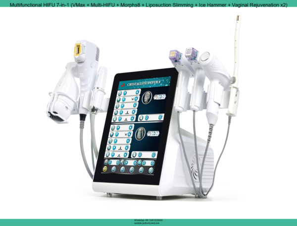 Multifunctional FRZHIFU EMRF M8 HIFU 7-in-1 (VMax + Multi-HIFU + Morphs8 + Liposuction Slimming + Ice Hammer + Vaginal Rejuvenation x2) - Image 3