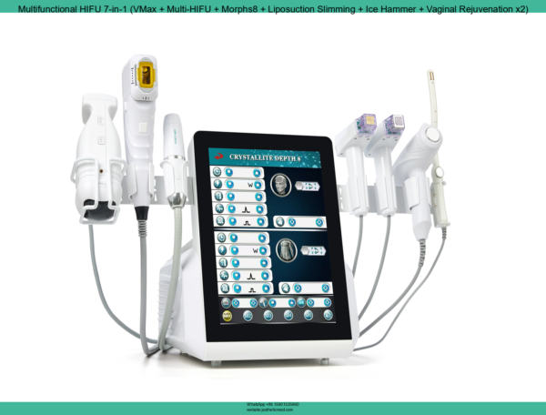 Multifunctional FRZHIFU EMRF M8 HIFU 7-in-1 (VMax + Multi-HIFU + Morphs8 + Liposuction Slimming + Ice Hammer + Vaginal Rejuvenation x2) - Image 4