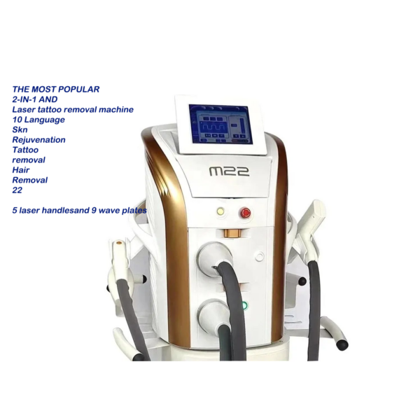 M22 IPL Opt Laser Hair Removal Q Switch ND YAG Laser Tattoo Removal Machine